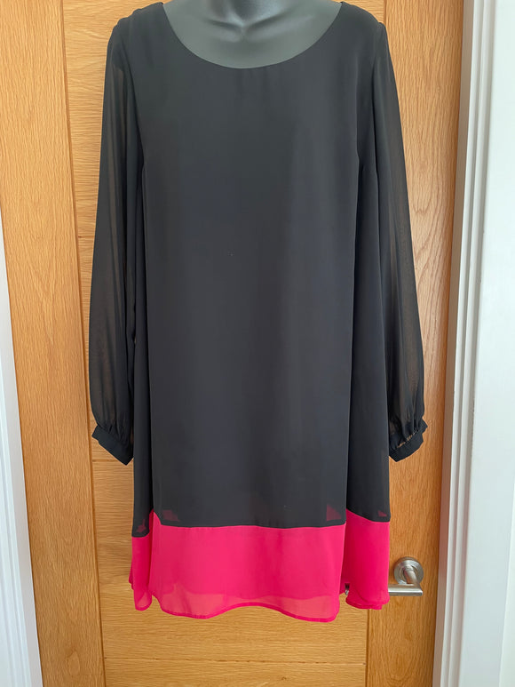 Sophie Gray Lined Chiffon Dress - Size 12