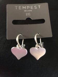 Silver Matt Heart Earrings