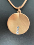 Short Brushed Gold Pendant Necklace