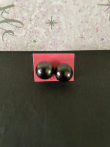 Large Black Ball Studs