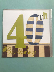 40th Birthday Card in Three Designs