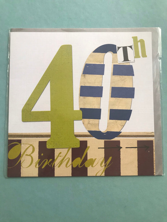 40th Birthday Card in Three Designs