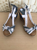 Leather High Wedge Sandal in Various Sizes  - REDUCED