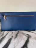 Navy Double Zip Clutch Bag