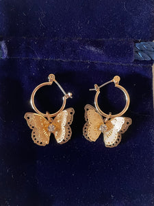 Butterfly Gold Hoop Earrings