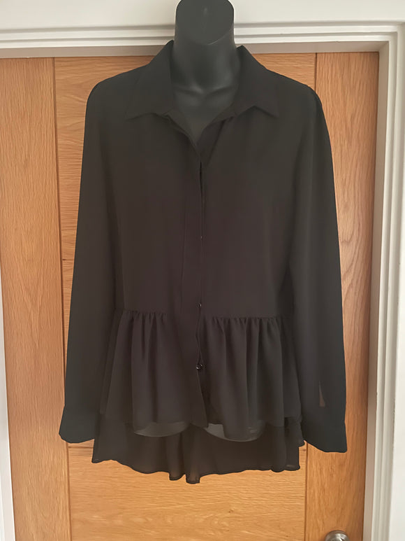 Black KDK Chiffon Shirt - Size 14